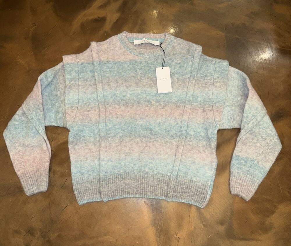 IRO Paris Luxury Alpaca Wool Blend Pastel Valya Pullover Sweater XS MSRP $290